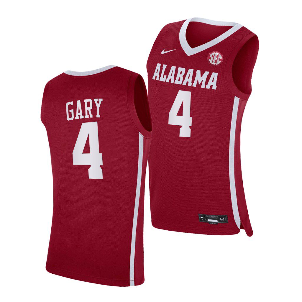 Men's Alabama Crimson Tide Juwan Gary #4 2021-22 Red NCAA College Basketball Jersey